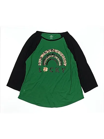 Pre-owned Way To Celebrate! Kids' 3/4 Sleeve T-shirt In Green