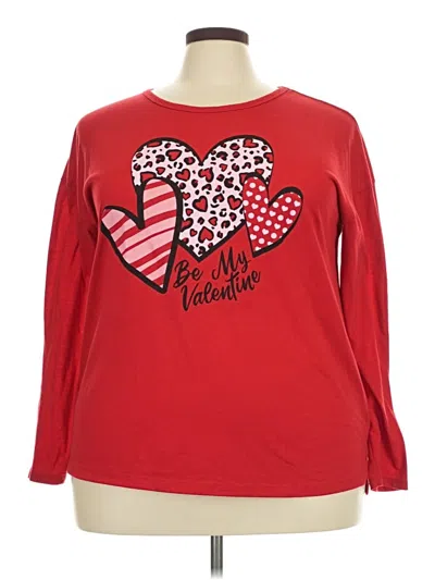Pre-owned Way To Celebrate! Long Sleeve T-shirt In Red