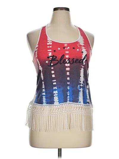 Pre-owned Way To Celebrate! Sleeveless Blouse In Red