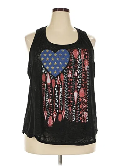 Pre-owned Way To Celebrate! Tank Top Black Halter Neckline Tops