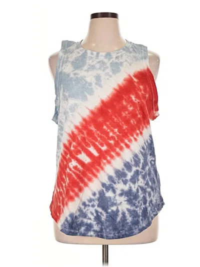 Pre-owned Way To Celebrate! Tank Top Blue Halter Neckline Tops