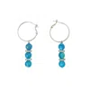 Way To Chic Women's Blue / Silver Blue Agate On Silver Hoop Earrings In Multi