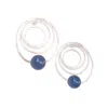 Way To Chic Women's Blue / Silver Modern Earrings With Blue Agate In Metallic