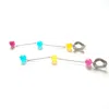Way To Chic Women's Colourful Earrings With Jade On Silver Plated Studs