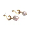 Way To Chic Women's Gold / White Baroque Pearl On Swirl Studs In Multi