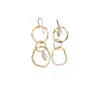 Way To Chic Women's Gold / White Wedding Pearl Earrings With Flowing Golden Circles