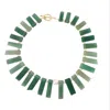 Way To Chic Women's Green Aventurine & Pearls Statement Necklace
