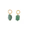 Way To Chic Women's Green / Gold Carved Agate Statement Earrings In Multi