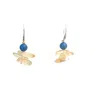 Way To Chic Women's Neutrals / Yellow / Orange Yellow Quartz Earrings With Blue Agate Gemstone