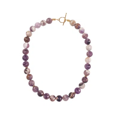 Way To Chic Women's Pink / Purple Amethyst Necklace With Toggle Clasp