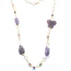 Way To Chic Women's Pink / Purple One Of A Kind Amethyst & Agate Chain Necklace