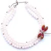 Way To Chic Women's Pink / Purple Rose Quartz Necklace With Dragonfly Brooch To The Side