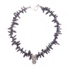 Way To Chic Women's Purple Amethyst Necklace With Crystal Pendant