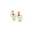 Way To Chic Women's Red / Gold Red Earrings With Agate Stones