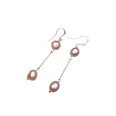 Way To Chic Women's Rose Gold / Gold Pearl Earrings Elegant Rose