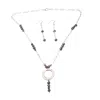 Way To Chic Women's Silver / Black Fine Silver Chain With Black Pearls And Silver Circle Pendant