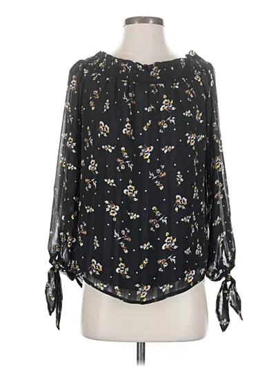 Pre-owned Wayf 3/4 Sleeve Blouse In Black