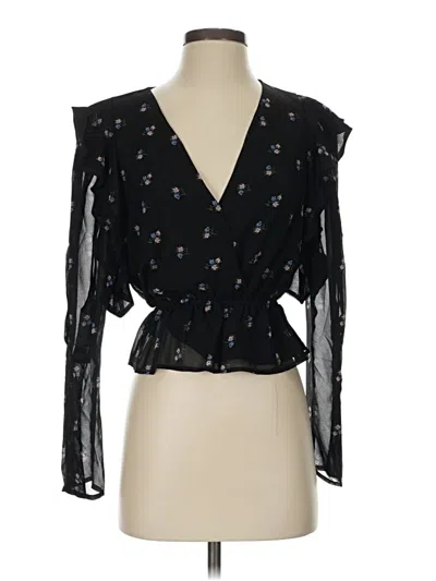 Pre-owned Wayf 3/4 Sleeve Blouse In Black