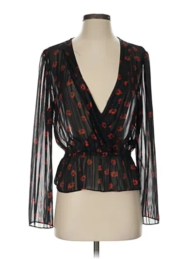 Pre-owned Wayf 3/4 Sleeve Blouse In Black