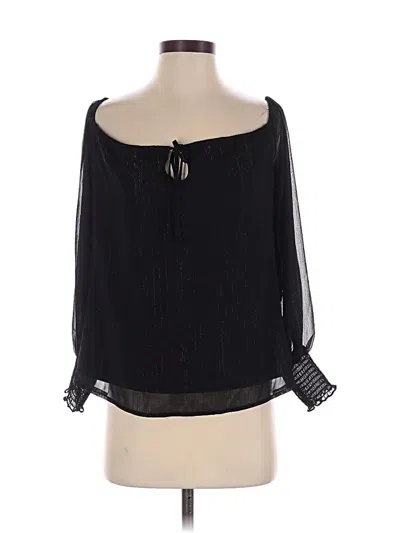 Pre-owned Wayf 3/4 Sleeve Blouse In Black
