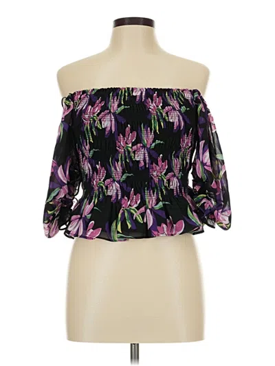 Pre-owned Wayf 3/4 Sleeve Blouse In Black