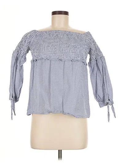 Pre-owned Wayf 3/4 Sleeve Blouse In Blue