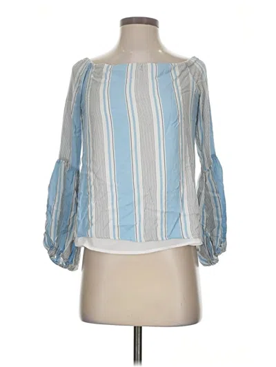 Pre-owned Wayf 3/4 Sleeve Blouse In Blue