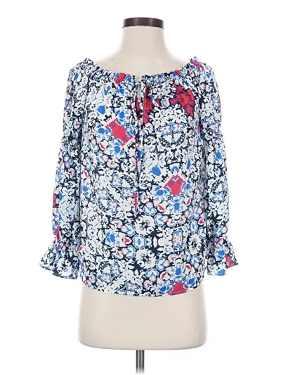 Pre-owned Wayf 3/4 Sleeve Blouse In Blue