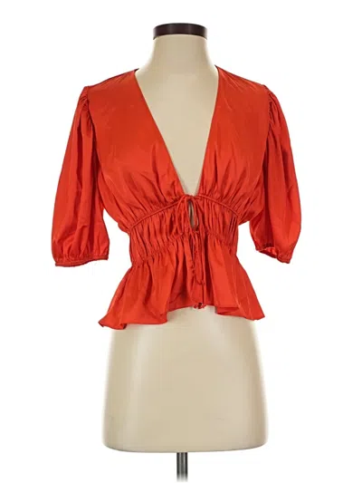 Pre-owned Wayf 3/4 Sleeve Blouse In Orange