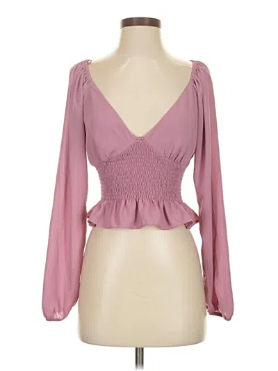 Pre-owned Wayf 3/4 Sleeve Blouse In Pink