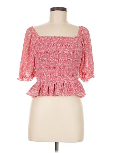 Pre-owned Wayf 3/4 Sleeve Blouse In Pink