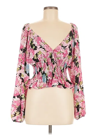 Pre-owned Wayf 3/4 Sleeve Blouse In Pink