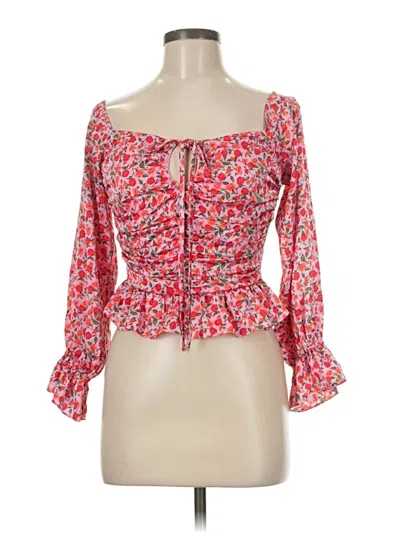 Pre-owned Wayf 3/4 Sleeve Blouse In Pink