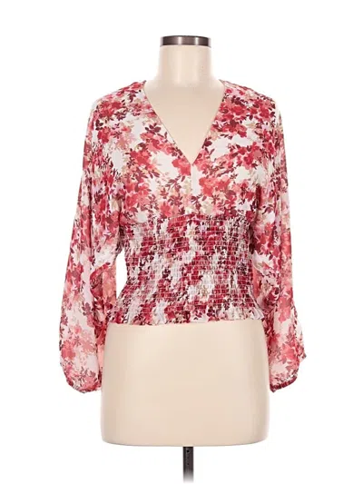 Pre-owned Wayf 3/4 Sleeve Blouse In Red