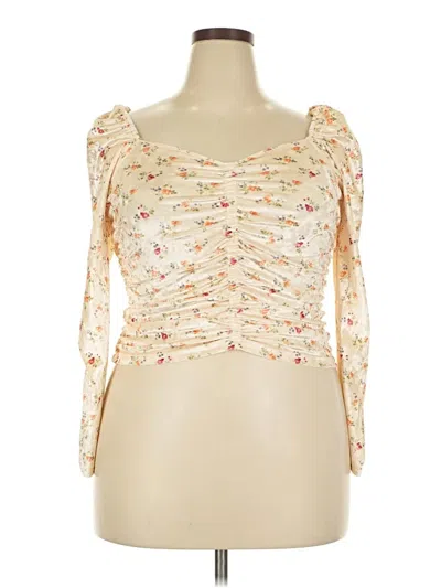 Pre-owned Wayf 3/4 Sleeve Blouse In White