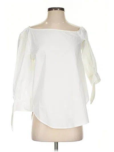 Pre-owned Wayf 3/4 Sleeve Blouse In White