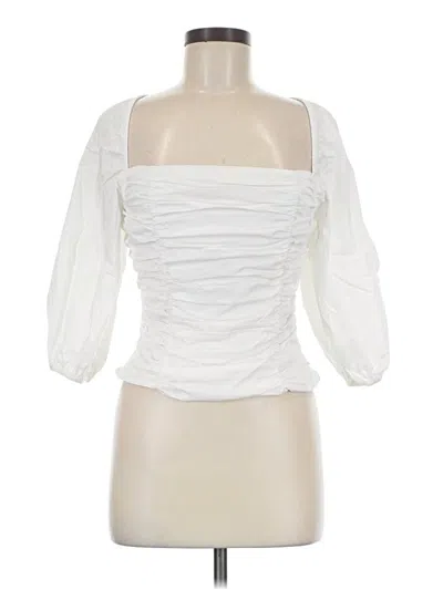 Pre-owned Wayf 3/4 Sleeve Blouse In White