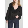 Wayf Agnes Ruffle Top In Black