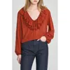 Wayf Agnes Ruffle Top In Red