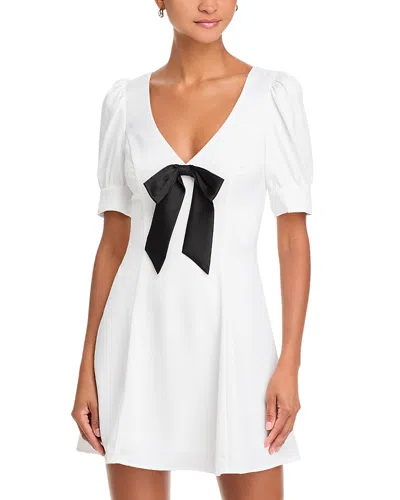 Wayf Alaba Bow Mini Dress In Ivory