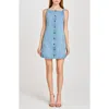 Wayf Alex A-line Denim Minidress In Vintage Blue