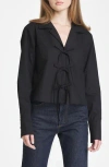 Shop Wayf Alexandra Tie Front Cotton Poplin Top
