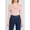 Wayf Alice Off The Shoulder Sweater In Pink