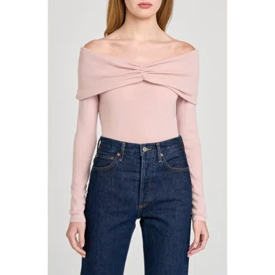 Wayf Alice Off The Shoulder Sweater In Pink