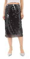 Wayf Sequin Midi Skirt In Grey