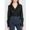 Wayf Amelie Wrap Shirt In Black In Black