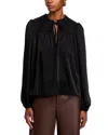 Wayf Anastasia Long Sleeve Blouse In Black