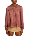 Wayf Anastasia Long Sleeve Blouse In Pink
