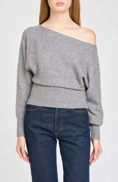 Wayf Annelisa Boatneck Sweater In Heather Grey