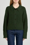 Wayf Bea Collared Cardigan In Green